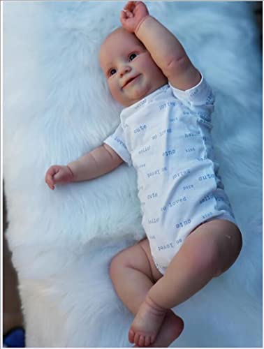 HOMONEY 20 Zoll Wiedergeborene Puppe, Süßes Gesicht Wiedergeborenes Baby Handzeichnung Haare Handmalerei Echte Weiche Berührung Kuschelige Puppe – Bild 3