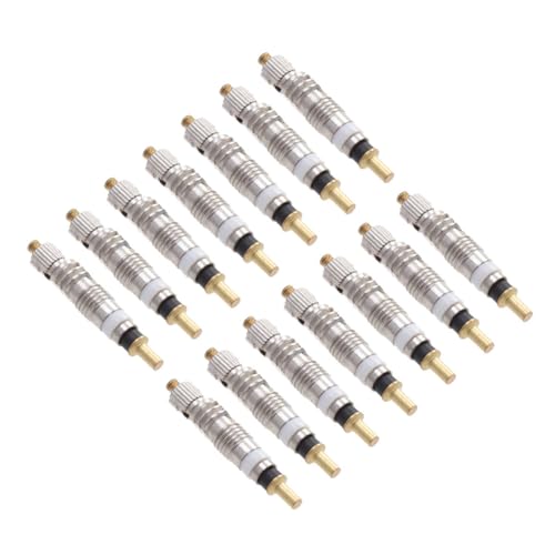 Toyvian 12 Piezas Núcleos de Válvula Tipo Francés para Bicicleta Núcleo de Válvula Tubeless de Cobre Niquelado Compatible Resistente Alta Estanqueidad para Neumáticos de Carretera