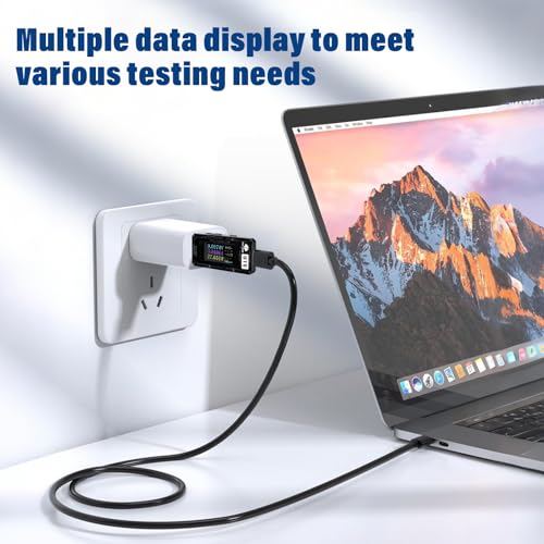 Image of USB Tester Power Meter, 4-25V 5A PD Tester Digital Multimeter, Voltage and Current Tester Meter Voltmeter, Power Bank Capacity USB Cable Charger Detector,Compatible with QC2.0 /3.0