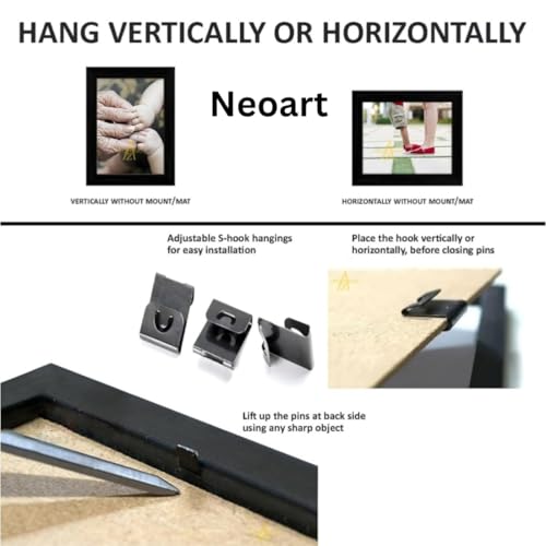 Image of Modern Photo Frame, Black Wood with Glass, 12x18 Inch, Wall Mountable, Rectangle Shape, Matte Black Finish, Contemporary Design for Home and Family Gatherings (4, 12X18)