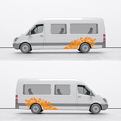 Image of 2 Pieces Triangle Vinyl Decal Graphics DIY Body Sticker for Car, Orange