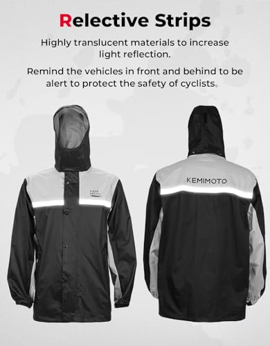 Kemimoto KMF1115-01102-BKL Rain Suits For Men Waterproof Motorcycle Rain Gear thumb #2