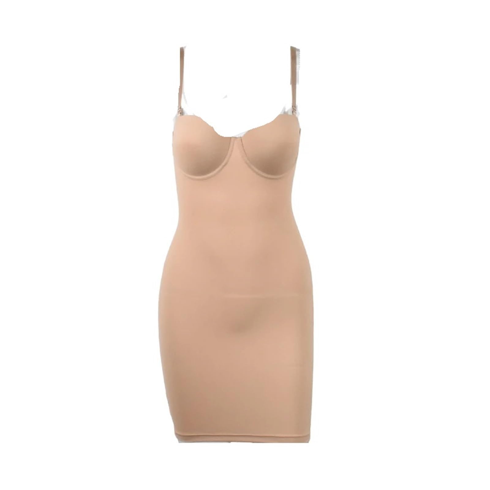Vestido Moldeador Vestido Tubo Recto Color Piel, Moldeador de Cuerpo Completo, Ajustado, con Copa con Aros, Color Negro(Beige,XL)
