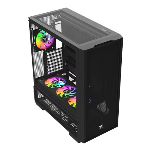Image of Thermaltake S380 TG ARGB; Mid Tower Chassis; 1x120mm SF120 ARGB & 1x360mm SF360 ARGB PWM Fans Included; 360mm Radiator Support; 400mm GPU Clearance; Hidden Connector Support; Black; CA-11K-00M1WN-00