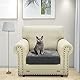 CHELZEN Samt Sofa Sitzkissenbezug, Hochelastischer Sitzbezug, Stretch Sofasitzbezug Schonbezug Schutz Sofabezug L-förmiger Ecksofas für Wohnzimmer (1 Sitzer, Grau)