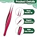 3 Pcs Point Tweezers Ingrown Hair Tweezers Precision Nose Needle Point Tip Tweezers Fine Point Tip Ingrown Hair Stainless Steel Blackhead Remover for Facial Hair Eyebrow Remover