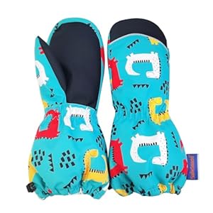 Safesense Dino Fun Skihandschuhe Fäustlinge Blau L