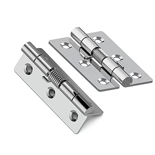 2Pcs Door Hinge,3 Inch Long Stainless Steel Self-Closing Corner Spring Draw Door Hinge,Closing Spring Hinges - Image 2