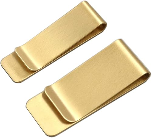 Clip de dinero de metal de latón para dinero en efectivo, delgado soporte para tarjetas de crédito, cartera para billetes de banco para hombres y