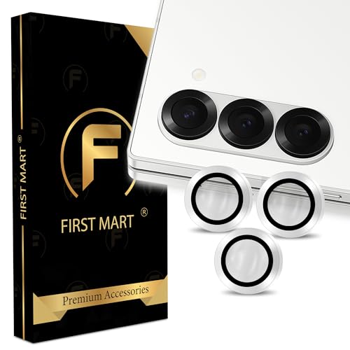 Image of FIRST MART Silver Camera Ring Guard Protector for Samsung Galaxy Z Fold 6 | Tempered Glass with Metal Alloy Rings, HD Clear, Scratch Resistant, Case-Friendly | Pack of 1