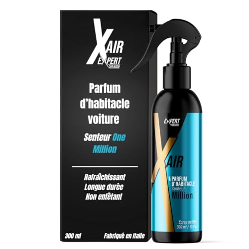 X Air - Parfum Voiture Intérieur Spray 300 ml - Senteur One Million - Désodorisant Voiture Longue Durée Non Entêtant - Élimine Odeurs Tabac & Animaux - Concentré &...