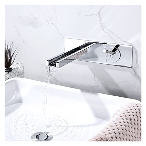 Robinet de salle de bain mural pour évier moderne et épuré