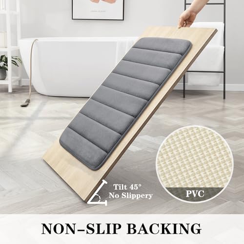 BYSURE Dark Grey Memory Foam Bathroom Rug Set 3 Piece by BYSURE - Image 3
