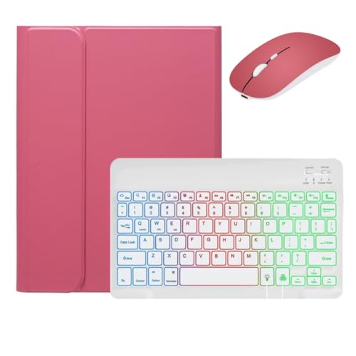 Funda teclado iPad Pro 11 rosa oscuro para trabajar en cafeterías con ratón bluetooth