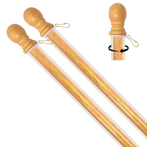 ILOT 56" Wooden Flag Pole for House Pack of 2