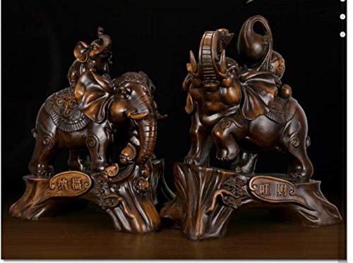 LITAO_AXXB 2 Only Elephant Ornament And Crafts Opening Gift Quality Home Crafts Animal Sculpture Garden Home Decoration Wedding