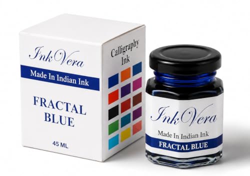 Image of InkVera Fractal Blue Calligraphy Ink, 45 ml