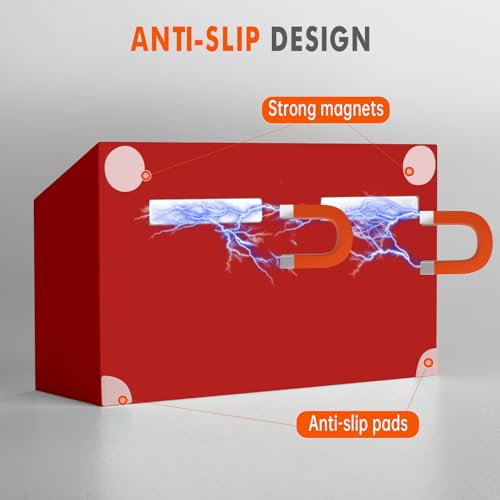Image of BEYGORM Magnetic Dry Erase Marker Holder for Whiteboard & Refrigerator | Non-slip Acrylic Pen Holder for Classroom, Fridge Magnet, Locker Organizer Accessories, Teacher & School Supplies(Red)