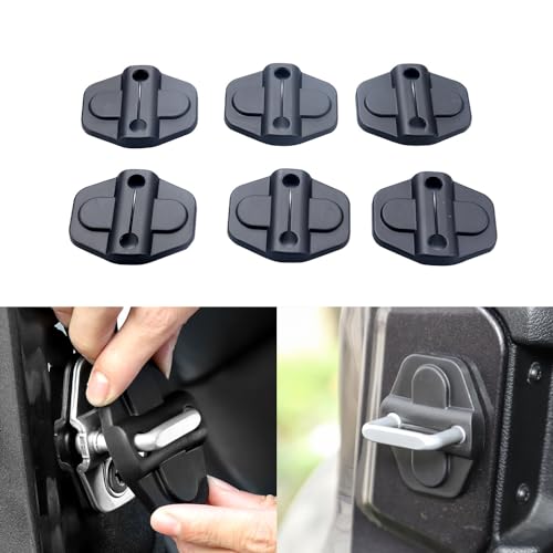 FSYHKJ 6-Pack Door Lock Cover Buckle Decor Trim for Jeep Wrangler JL JLU 4XE Unlimited Sahara Sports Rubicon Gladiator JT 2018 2019 2020 2021 2022 2023 2024 2025 Car Exterior Accessories