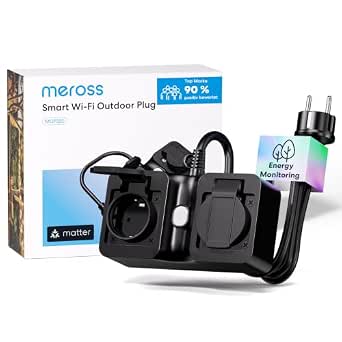 Meross Matter Steckdose Outdoor IP44 Strommessung Sprachsteuerung