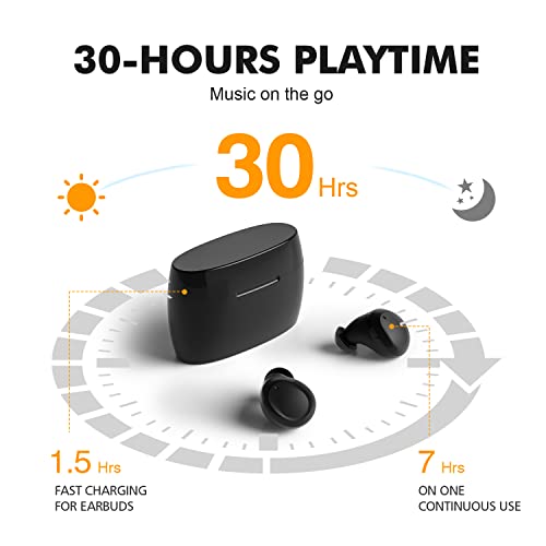 Xtremtec True Wireless Earbuds, Bluetooth Earbuds Noise Cancelling Bluetooth Headphones For Iphone/Android Small Earbuds With Mic Waterproof Cordless In-Ear Earphones Deep Bass Sound Headsets (Black) #TOP5