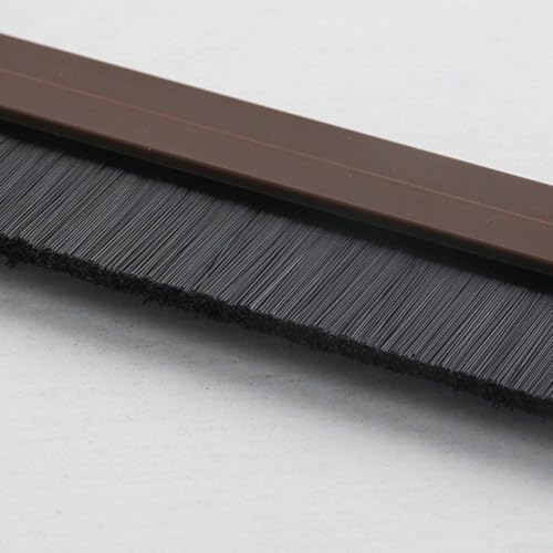 Image of Door Bottom Brush Seal Strip with Aluminum Plate & Nylon Bristles Brush for Air & Sound Blocking 100CM (2)