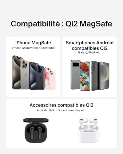 Belkin BoostCharge Pro Socle de recharge aimanté Qi2 - vue 7