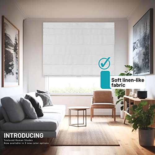 CHICOLOGY Roman Shades for Windows, Window Treatments, Shades for Home, White (Textured), 35" W X 64" H - Thumbnail 2