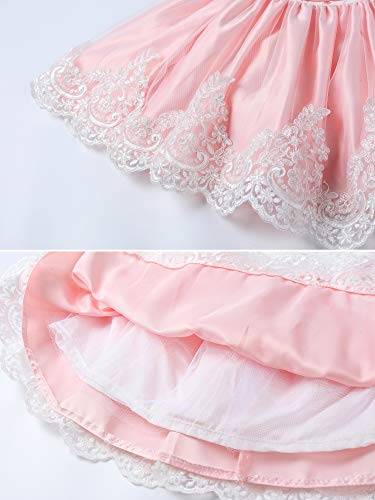 LZH Baby Girls Ruffle Lace Backless with Headwear,Bowknot Flower Dresses Pageant Party Wedding Baby Girl Christmas Dress