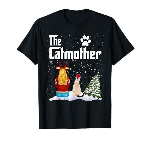 The Catmother Siamese Cat Mom Christmas Funny Kitty Xmas T-Shirt