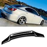 WheelX Duckbill Rear Spoiler Compatible with 2006-2013 Lexus IS250 / IS350 & 2006-2014 is F Sedan, Glossy Black Trunk Tail Wing Lip