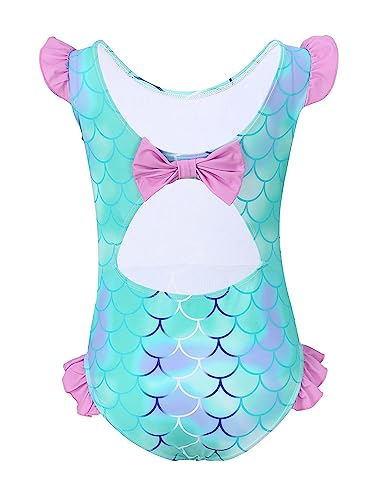 Image of GERU Girls' One Piece Swimsuit Cute Bathing Suit with UPF 50+ Sun Protection Summer Beach Pool Swimwear for Ages 3-12