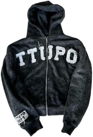 Trendy Y2K clothes for both men and women, full zip cardigans, hoodies, sports shirts, long sleeved jackets