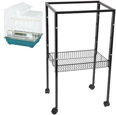 ES4 Metal Stand for All ES1814 Cages 18" W x 14" D x 32 3/8" H Bird Cages Toy Toys Parakeet Parrot Parakeet Budgie (Black Gloss)