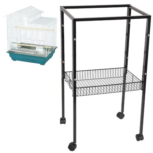 ES4 Metal Stand for All ES1814 Cages 18" W x 14" D x 32 3/8" H Bird Cages Toy Toys Parakeet Parrot Parakeet Budgie (White)