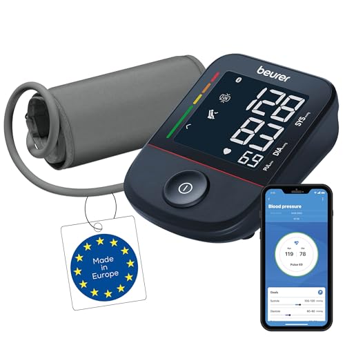 Beurer BM 48 Tensiomètre de bras, utilisation facile à un bouton, mesure douce et rapide, détection d'arythmie, brassard 22-42 cm, avec application,...