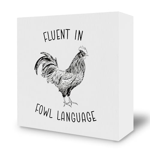BCUANGD Funny Chicken Desk Decor Decorations - Chicken Coop Wooden