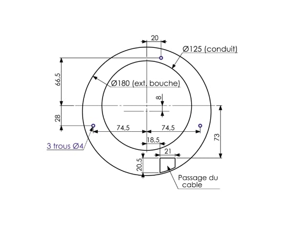 ALIZE TEMPO WC à cordon 5/30 TWC D125 mm - 1775 ANJOS Bouche d’extraction hygroréglable