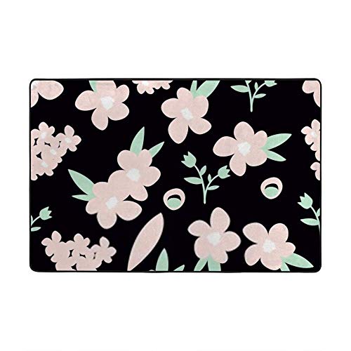 Tapis de sol en velours corail doux et extensible motif tendance florale - 2