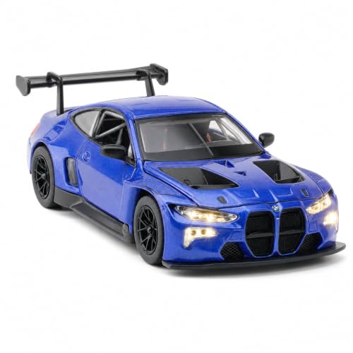 Image of Wizplex MSZ BMW M4 GT3 1:32 Scale Officially Licensed Die Cast Metal Car - Pull Back GT3 Racer with Openable Doors & Hood, Light & Sound, Collectible Showpiece for Kids 3+ & Motorsport Fans