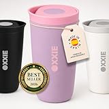 OXXIE Vaso Termo Cafe Para Llevar Pequeño 350ml, Vaso Termico, Aislamiento de Doble Pared, Taza de Cafe de Acero Inoxidable, Taza Termica con Tapa Hermetica, Reutilizable y Antigoteo (Purpura)