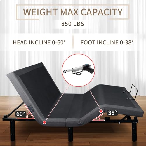 Bearmanoutdoor QUEEN 001 Adjustable Bed Frame Queen,Zero Gravity Electric Bed With Wireless Remote,Queen Adjustable Bed Base,Under Bed Light,Head And Foot Incline,4 Usb Ports,Adjustable Heights,Easy Assembly thumb #2