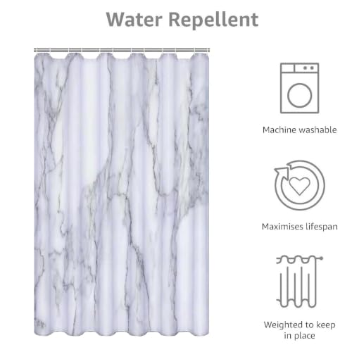 Rideaux de douche polyester lavable 91x183 avec crochets ourlet lesté - 3
