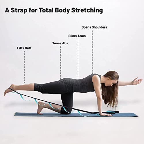 Image of SIGNAMIO Yoga Loop Stretching Belt - 8 Loop Blue-Black