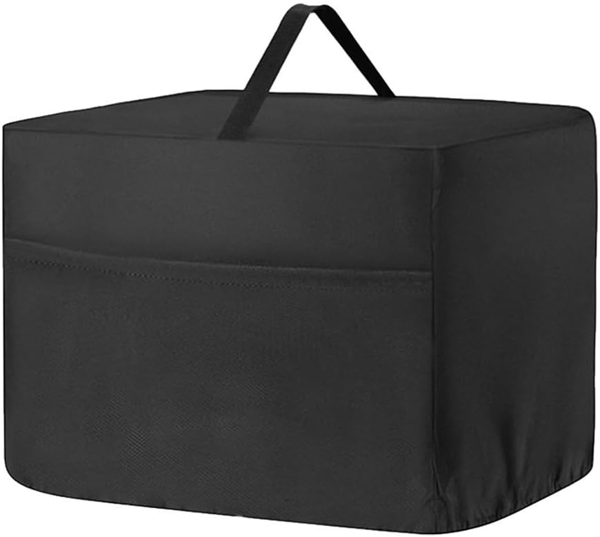 Meat Slicer Cover Heavy-Duty 600D Oxford Cloth Protective Case with Storage Pocket for 8"/10"/12" Home Kitchen Appliance Water Resistant Black,15.7x11.4x11.4 Inch