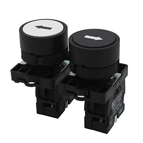 Mxuteuk 1 No Black 1 No White Momentary Switch Control Left-Right Switch Station Box Pushbutton Switches Hz-Zy #TOP4