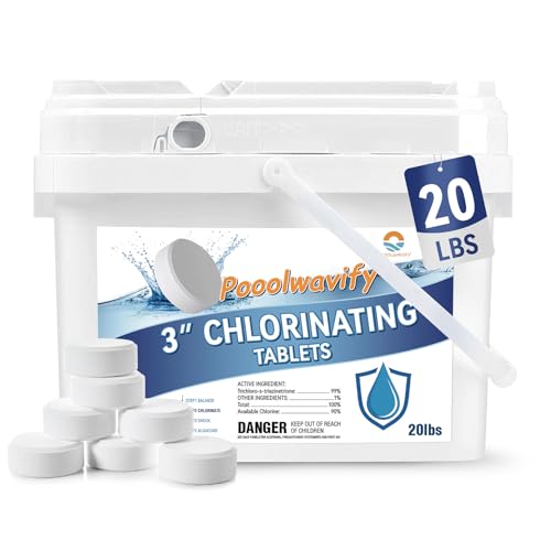 Chlorine Tablets for Swimming Pools & Spas | Long-Lasting Slow Dissolving Sanitizer for Clean & Clear Water(3nch-20Lbs)
