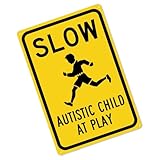 Spielende Kinder Schild,Reflektierendes Metallschild Rostfrei Warnschild, Langsam Fahren Kinder Spielen - Strasse Wohngebiet Schule Park Gehweg Einfahrt Gemeinschaft