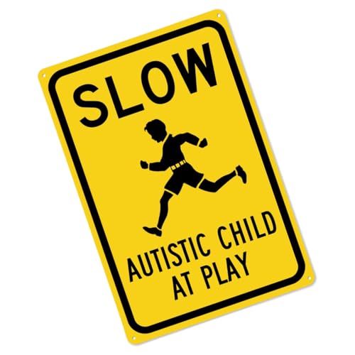 Image of Slow Children At Play Sign, Metal Rustproof High Visibility All Weather, Slow Down Kids Warning Sign, for Street Neighborhoods Schools Park Sidewalk Driveway Community