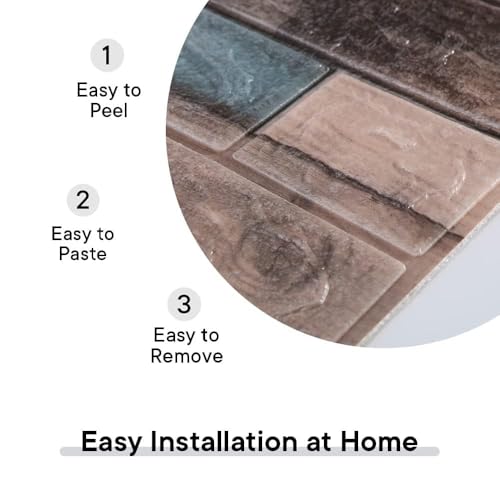Image of 3D Brick Wallpaper for Wall | Self Adhesive PE Foam DIY Panel | Peel & Stick Decor for Home, Living, Bedroom & Office (70 x 77 cm, Appx 5.8 Sq Ft) (1, NEW Multi)